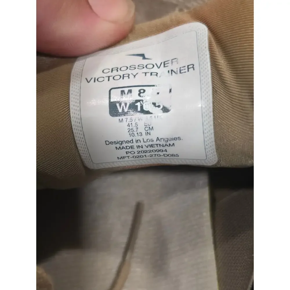 Wolf & Shepherd Crossover Victory Trainer Sneaker Men's 8.5 Taupe Mesh Suede